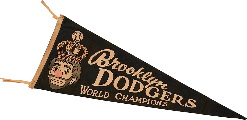 Jackie Robinson & Brooklyn Dodgers - 1955 World Champion Brooklyn Dodger Pennant