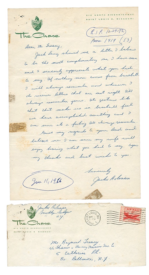 Jackie Robinson & Brooklyn Dodgers - Incredible Jackie Robinson Handwritten Letter & Signed Envelope