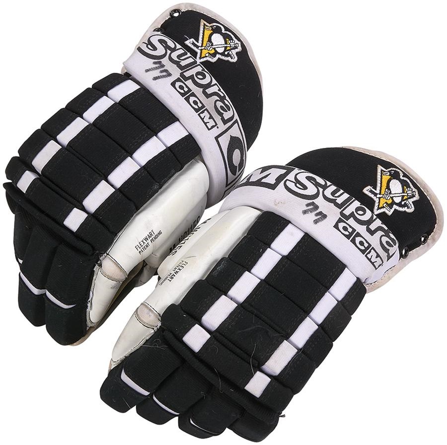 Hockey - Early 1990s Paul Coffey Pittsburgh Penguins Game Worn Gloves