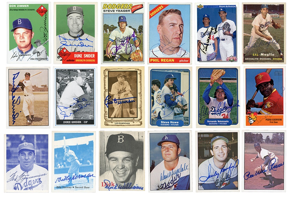 Jackie Robinson & Brooklyn Dodgers - Dodgers Signed Baseball Cards (539)