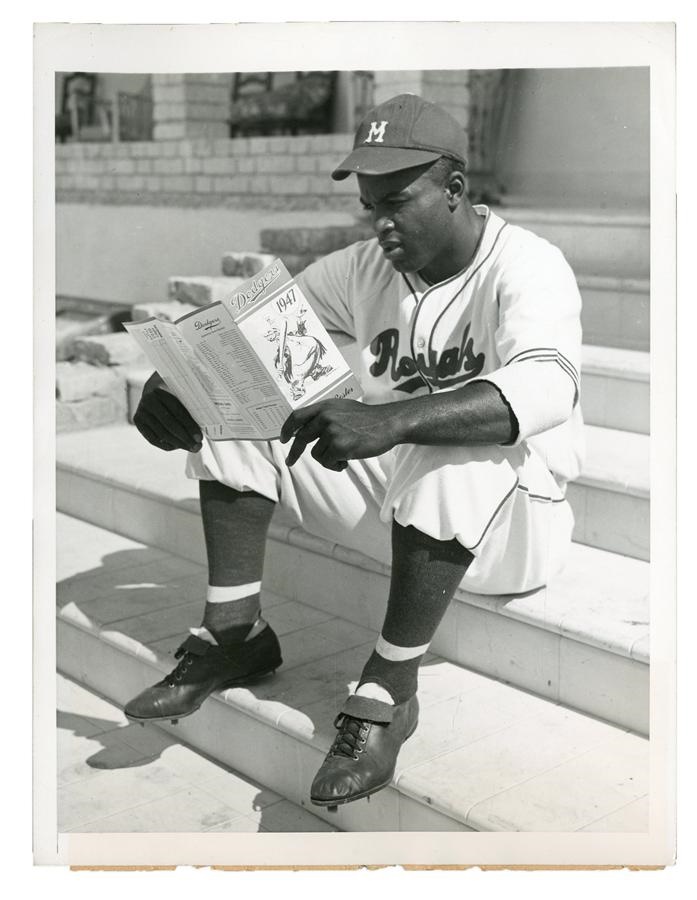 Jackie Robinson & Brooklyn Dodgers - 1947 Jackie Robinson Montreal Royals Uniform in Cuba Photograph