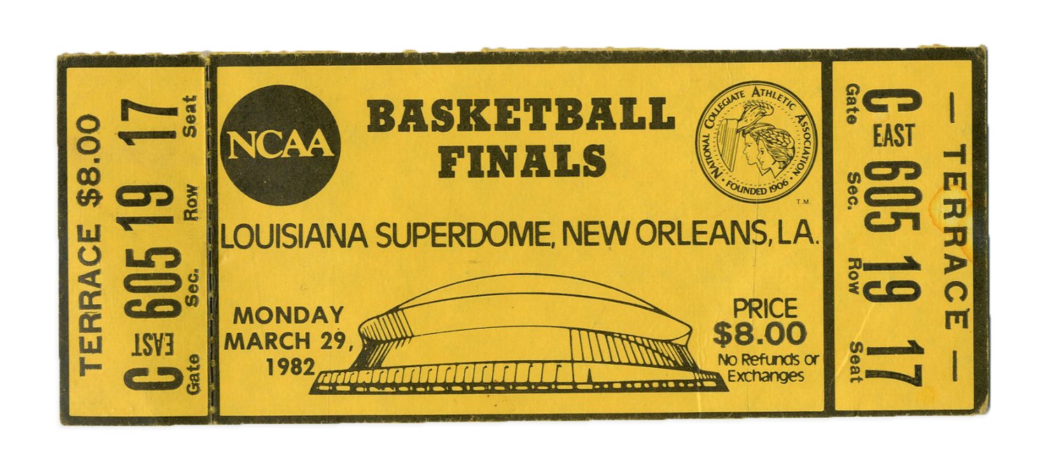 - 1982 Full Unused Michael Jordan College Basketball Finals Ticket