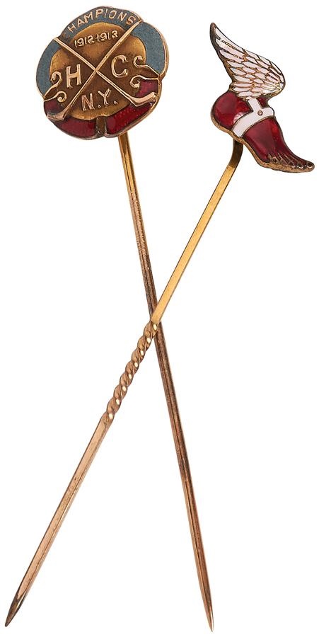 Hockey - 1912-13 New York Athletic Club "Solid Gold" Hockey Stickpins (2)