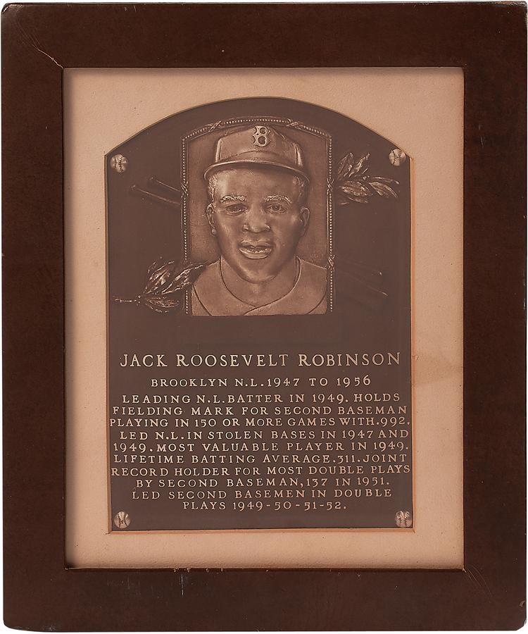 Jackie Robinson & Brooklyn Dodgers - Jackie Robinson's Original 1962 Hall of Fame Induction Plaque (ex-Rachel Robinson)