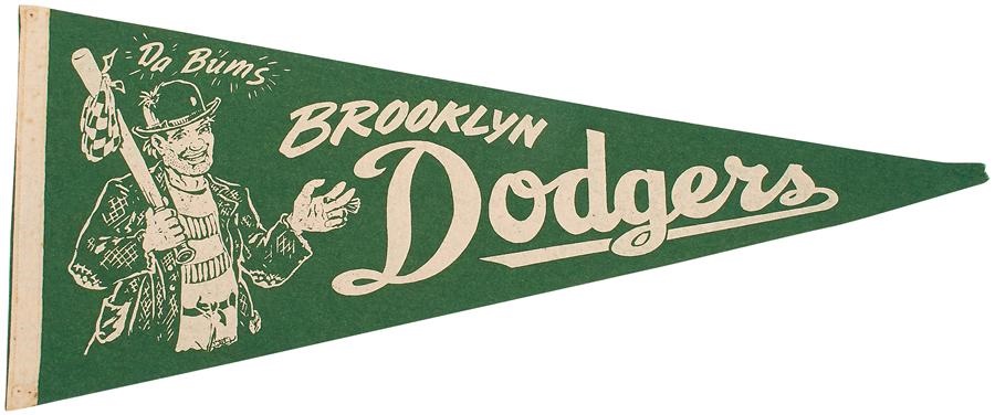 Jackie Robinson & Brooklyn Dodgers - 1950s Brooklyn Dodgers "Da Bums" Pennant