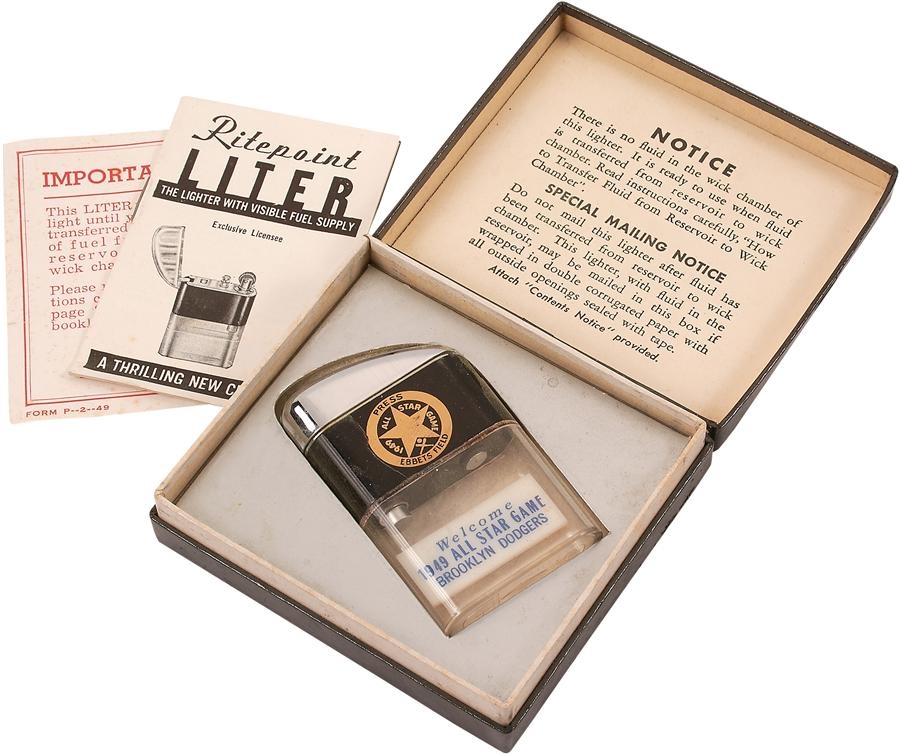 Jackie Robinson & Brooklyn Dodgers - 1949 All Star Game Lighter In Original Box with Slipcase - Nicest Known