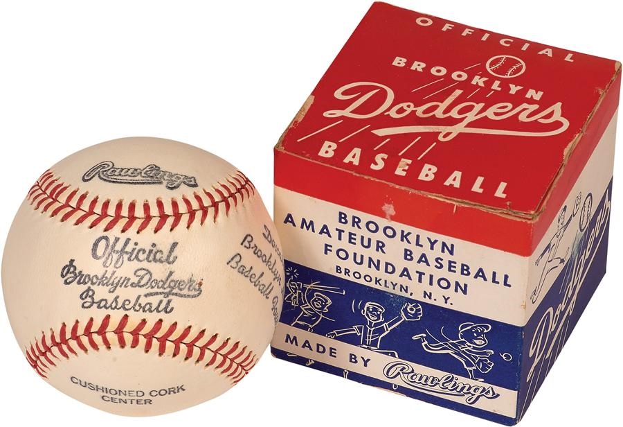 Jackie Robinson & Brooklyn Dodgers - Rare Brooklyn Dodgers Baseball In Original Box