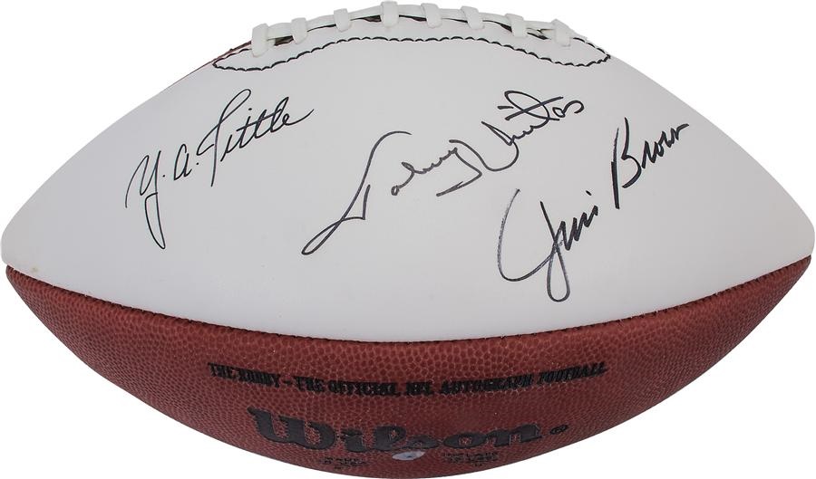 - Y.A. Tittle, Jim Brown and Johnny Unitas Signed Football