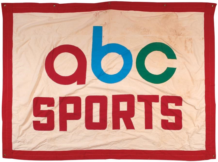 Stadium Artifacts - 1970s "Monday Night Football" Banner Used Behind Howard Cosell et al - Important Piece of Broadcasting History