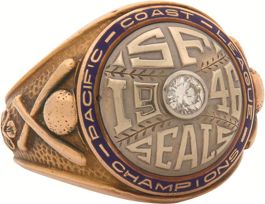 - 1946 San Francisco Seals Pacific Coast League Championship Ring from Neill Sheridan - 613-Foot Home Run