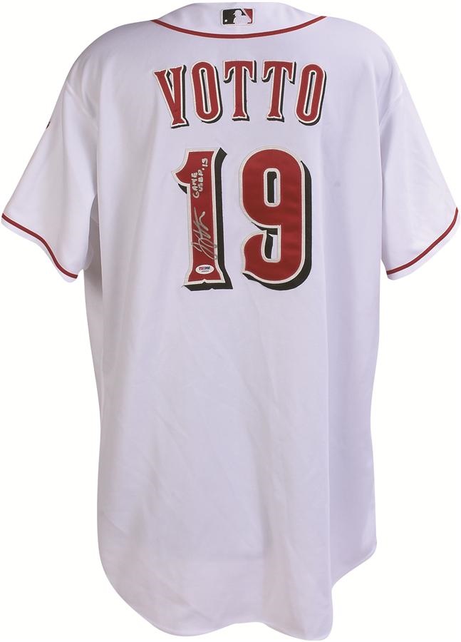 - 2014 Joey Votto Signed Game Worn 5/10/14 Reds Home Run Jersey - Photomatched