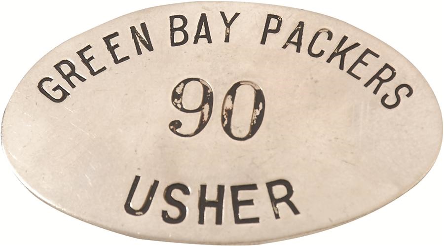 Stadium Artifacts - Early Green Bay Packers Usher's Badge
