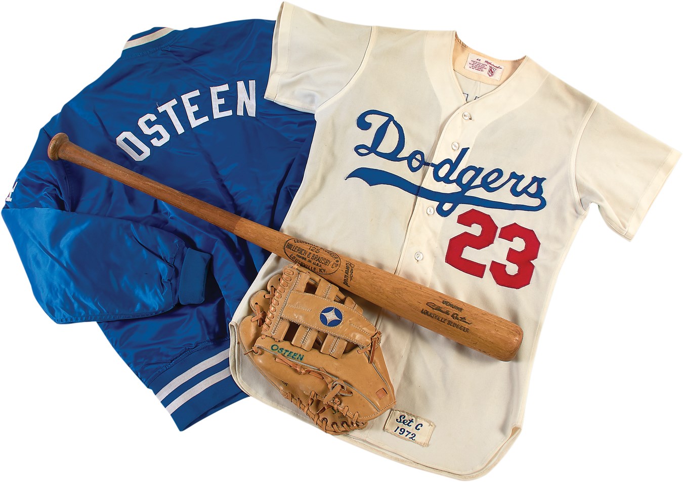 Jackie Robinson & Brooklyn Dodgers - Claude Osteen Los Angeles Dodgers Game Used Jersey, Bat, Glove & Jacket