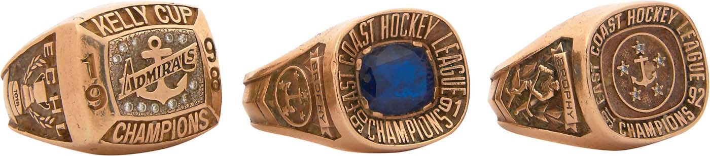 Hockey - John Brophy Collection with (3) Championship Rings & 1000th Win Jersey (Meigray)
