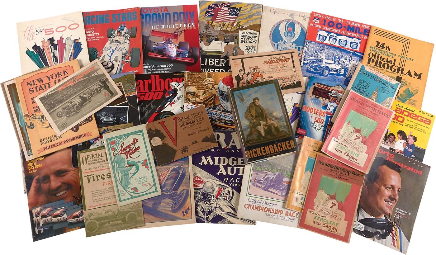 Kubina And The Mick - 1910s-Present Auto Racing SIGNED Program & Publication Collection (400+)