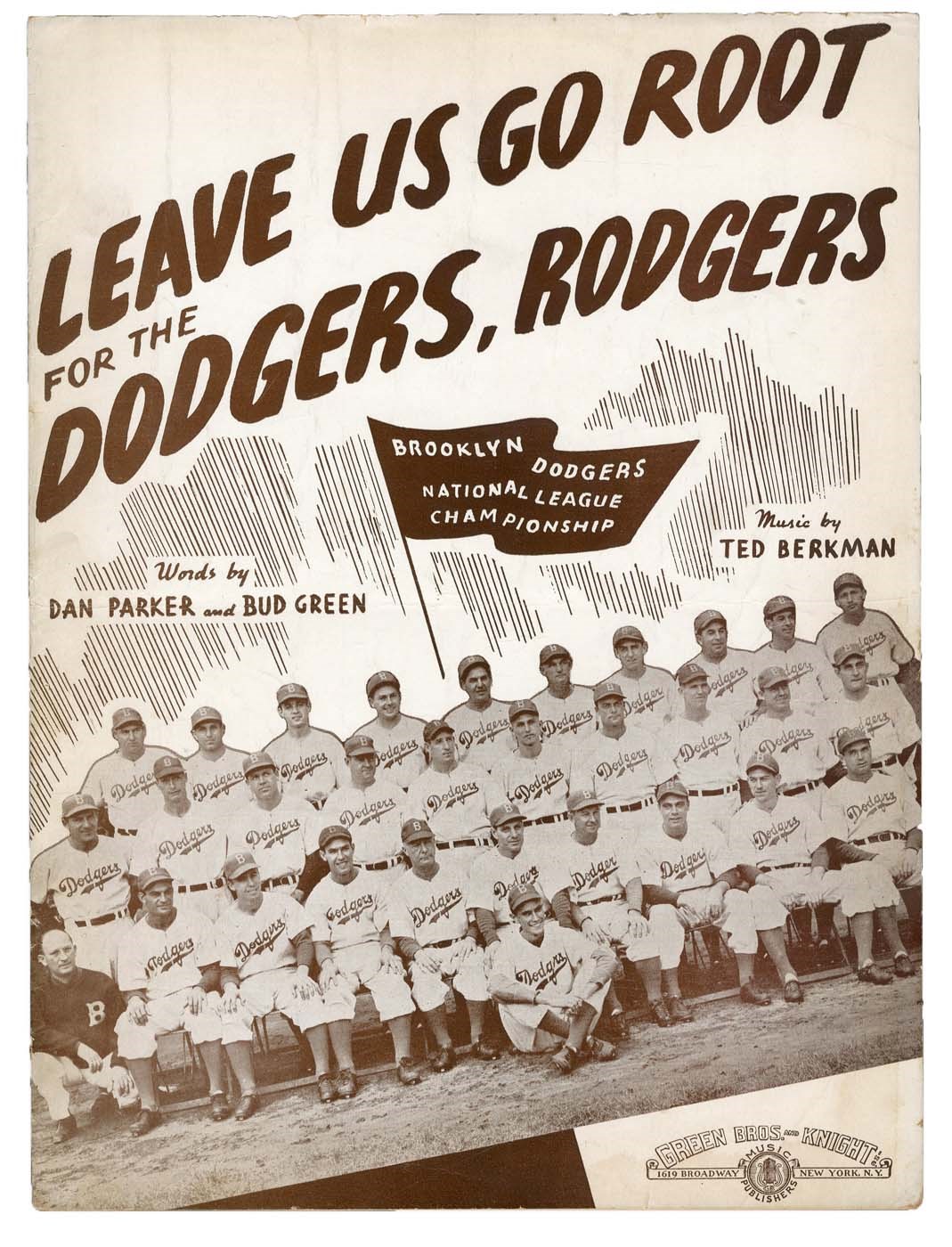 Jackie Robinson & Brooklyn Dodgers - Rare Brooklyn Dodgers Sheet Music