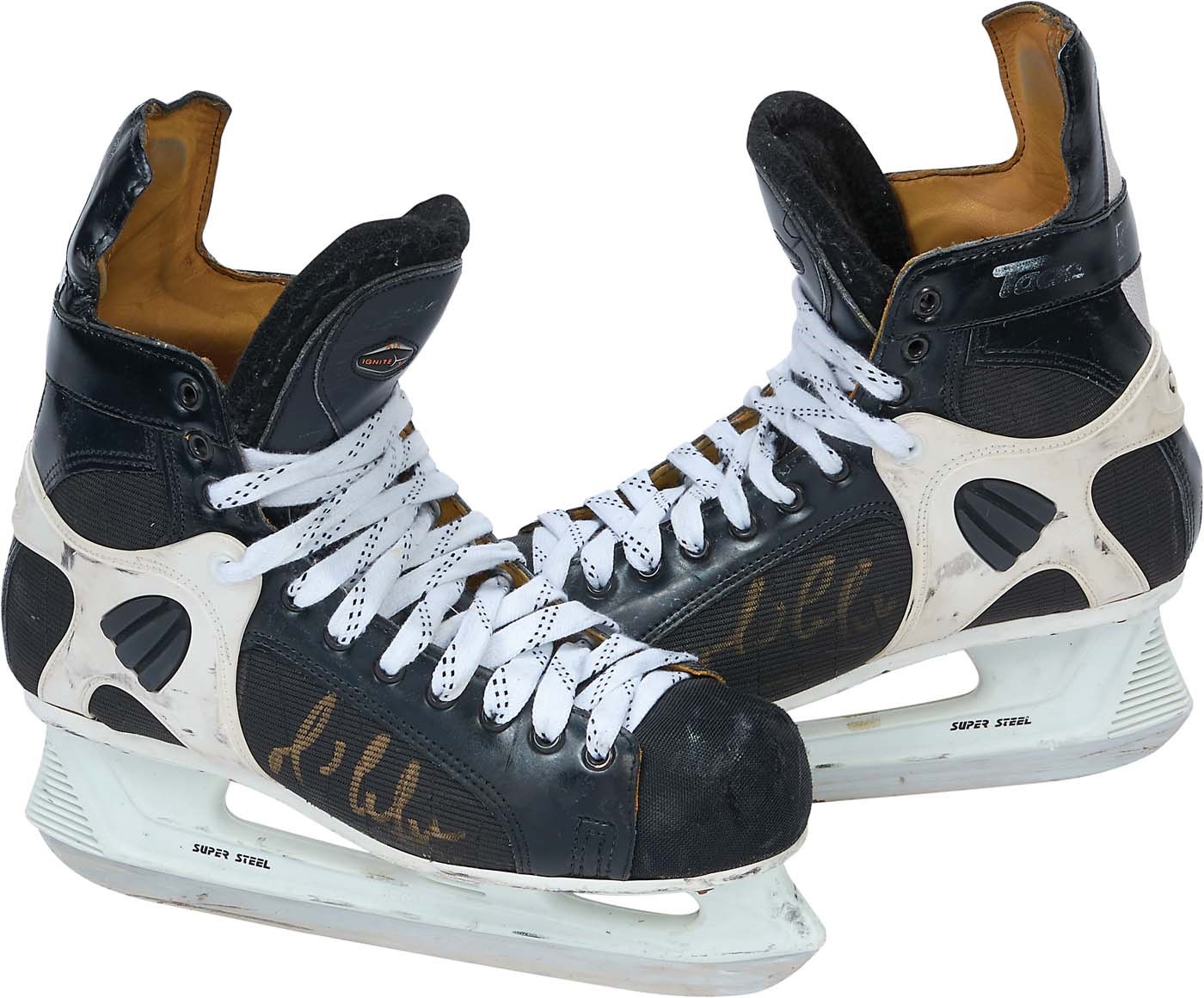 Hockey - Mario Lemieux 1,500 Career Point Game Worn Skates