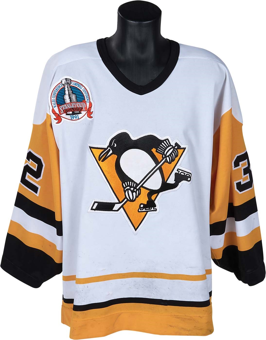 Hockey - 1991 Peter Taglianetti Stanley Cup Finals Game Worn Penguins Jersey (Photo-Matched)