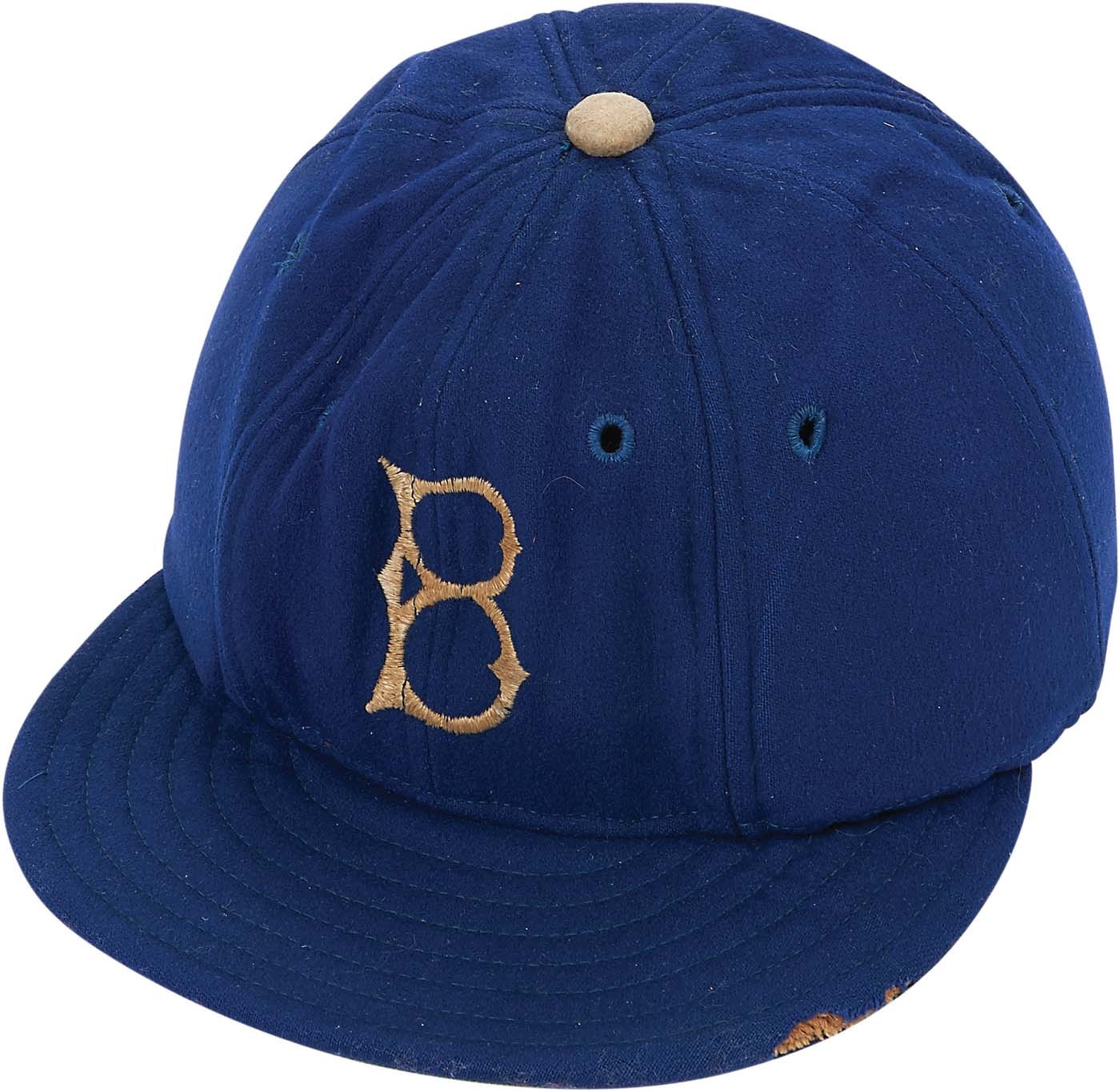 Jackie Robinson & Brooklyn Dodgers - 1947 Jackie Robinson Rookie Year Cap - Used To Fend Off Racially Motivated Beanballs (Rachel Robinson Letter)