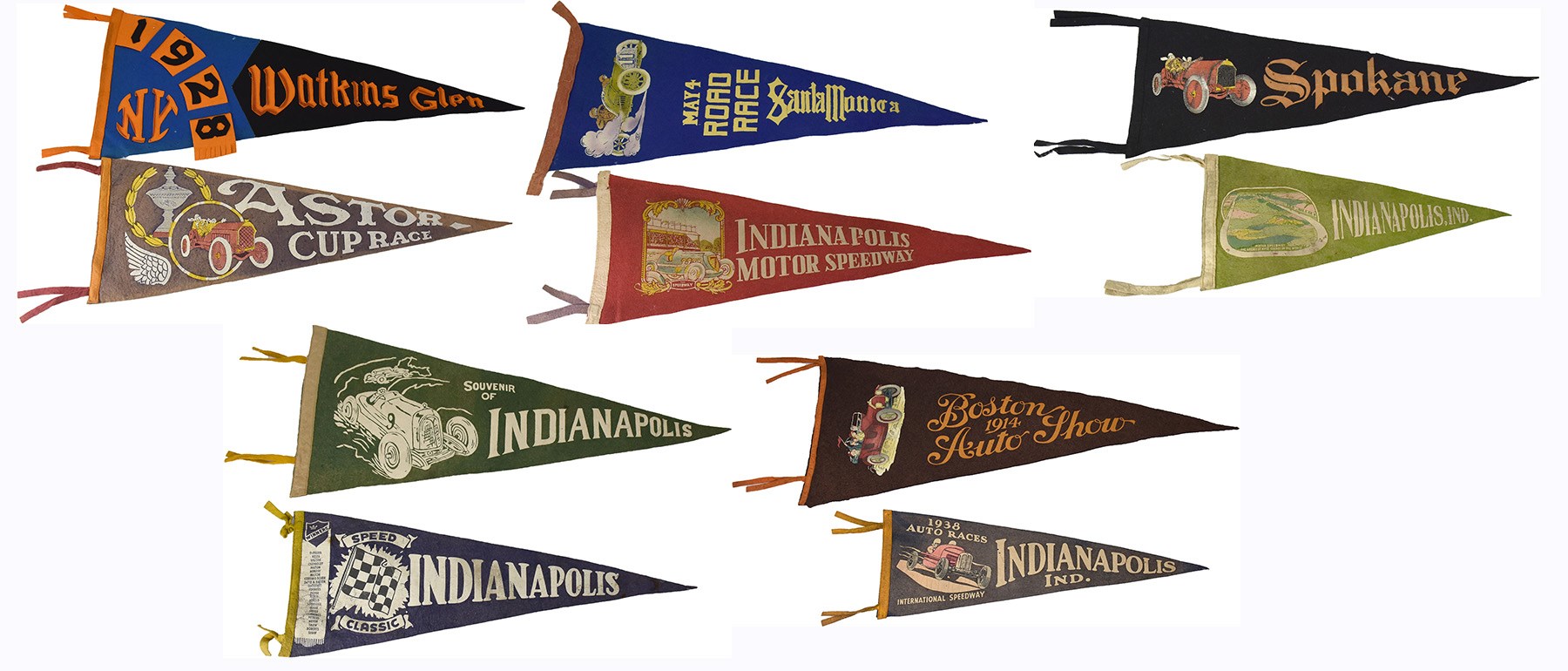 - Early Auto Racing Pennant Collection (10)