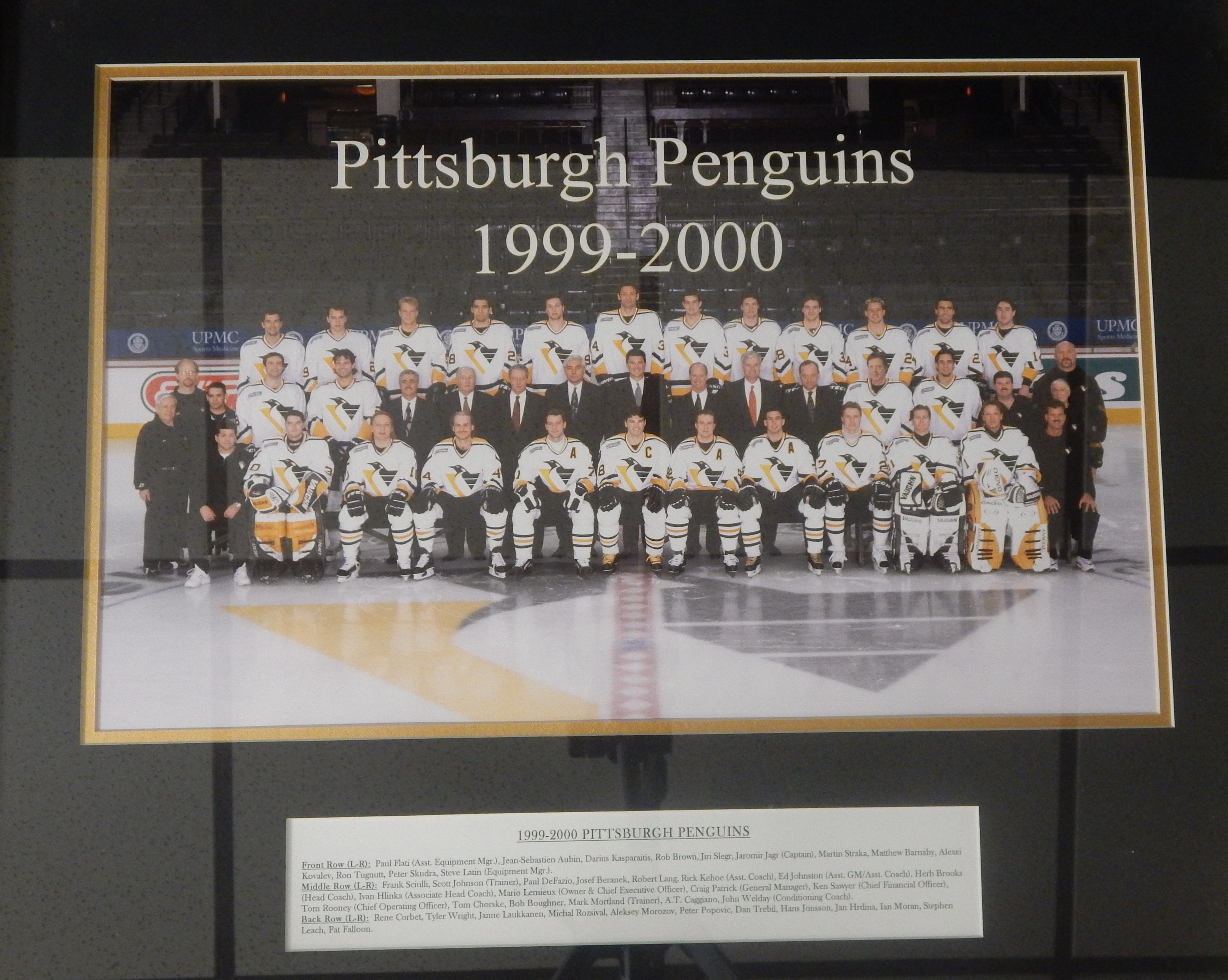 Hockey - 1999 Pittsburgh Penguins Team Photograph Once Hung in Civic Center (ex-Pitt Penguins Exec)