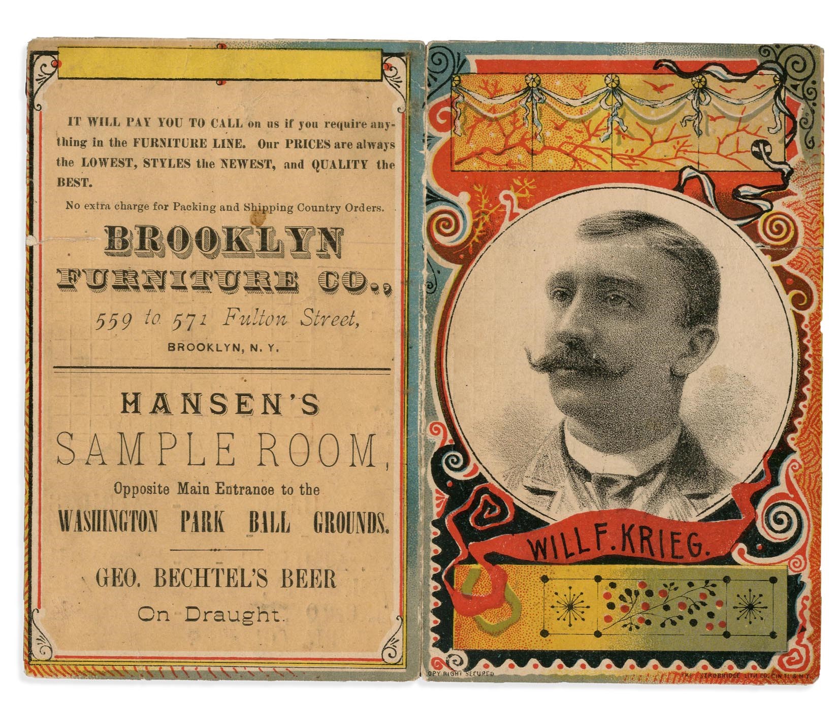 Early Baseball - 1886 Brooklyn Grays vs. Yale Program w/Amos Stagg