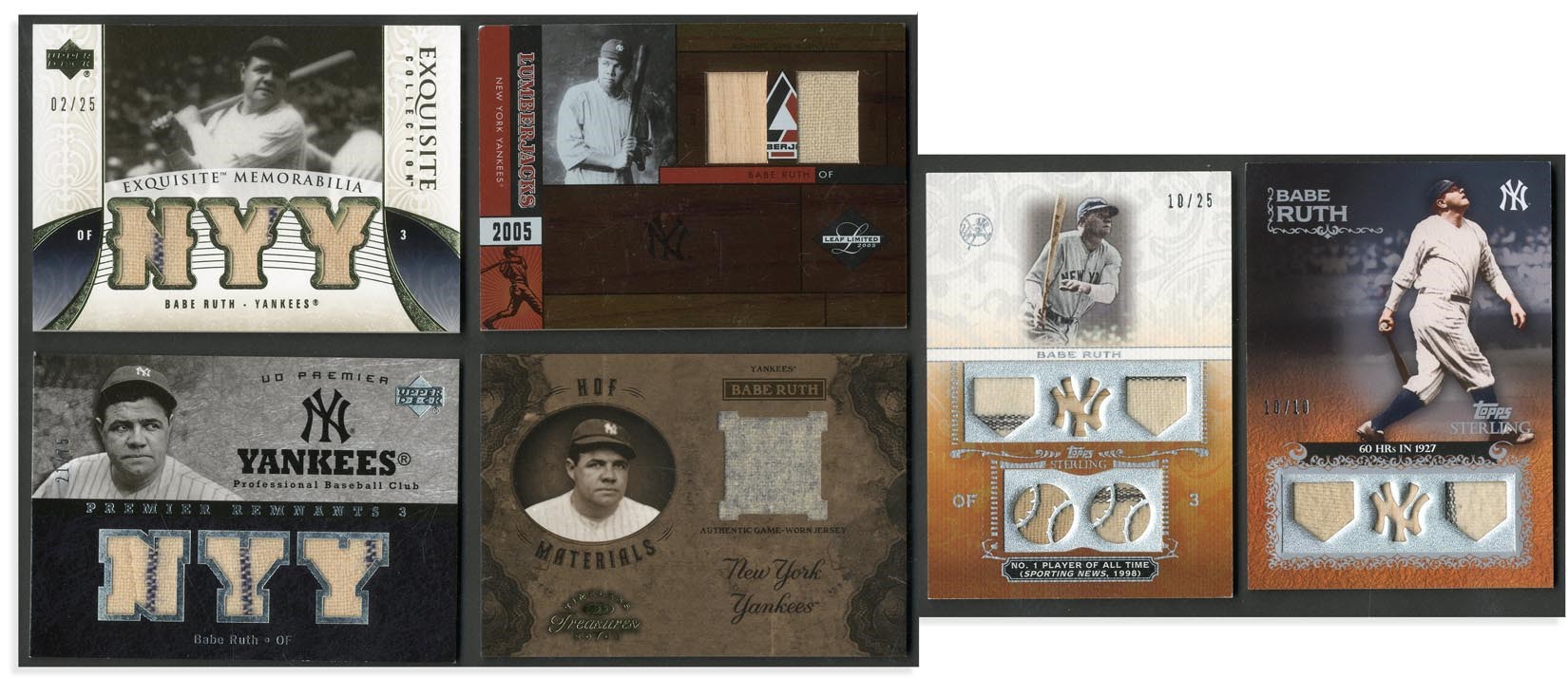 - Babe Ruth Game Used Bat & Jersey Insert Collection (6)
