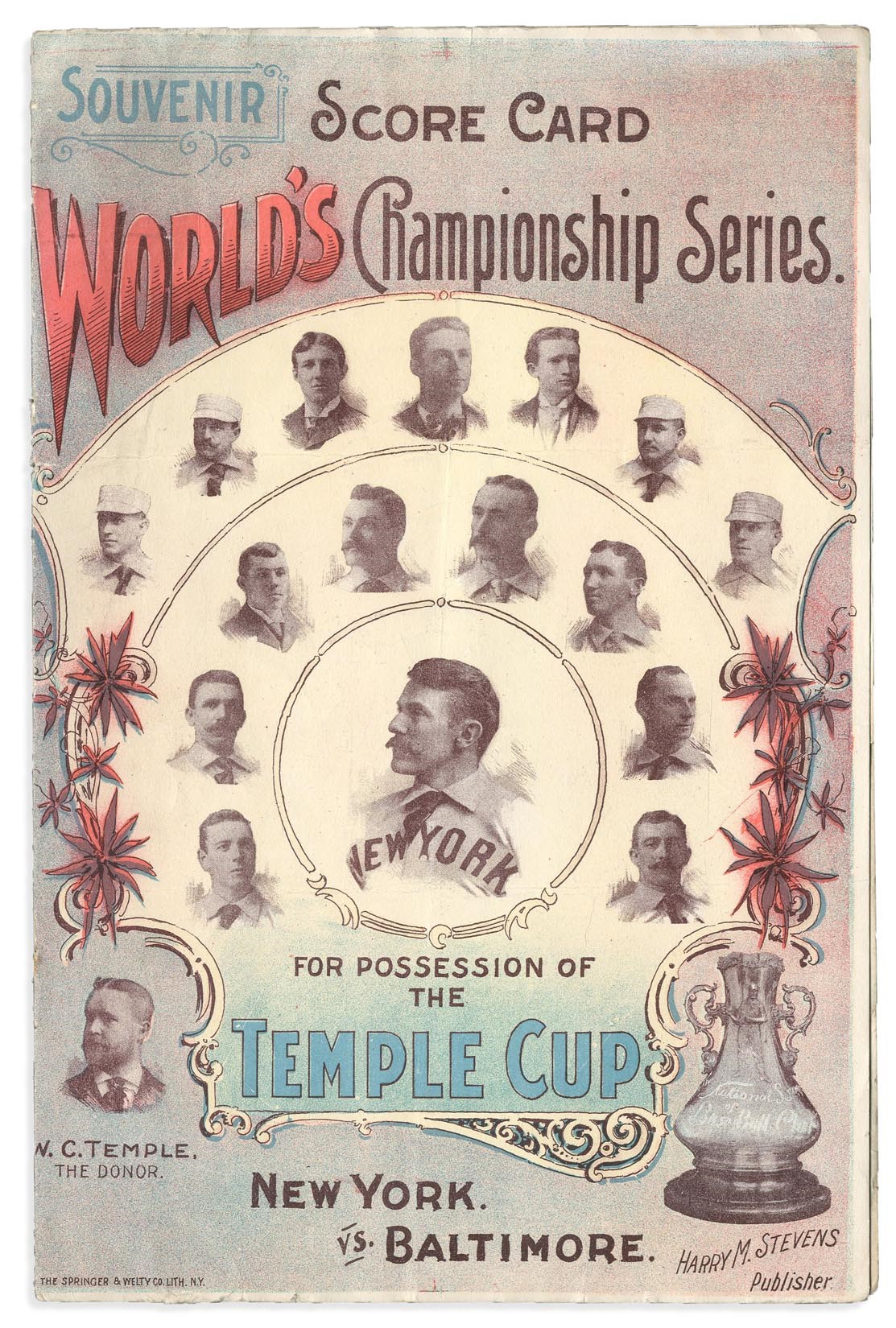 Early Baseball - 1894 Temple Cup Program