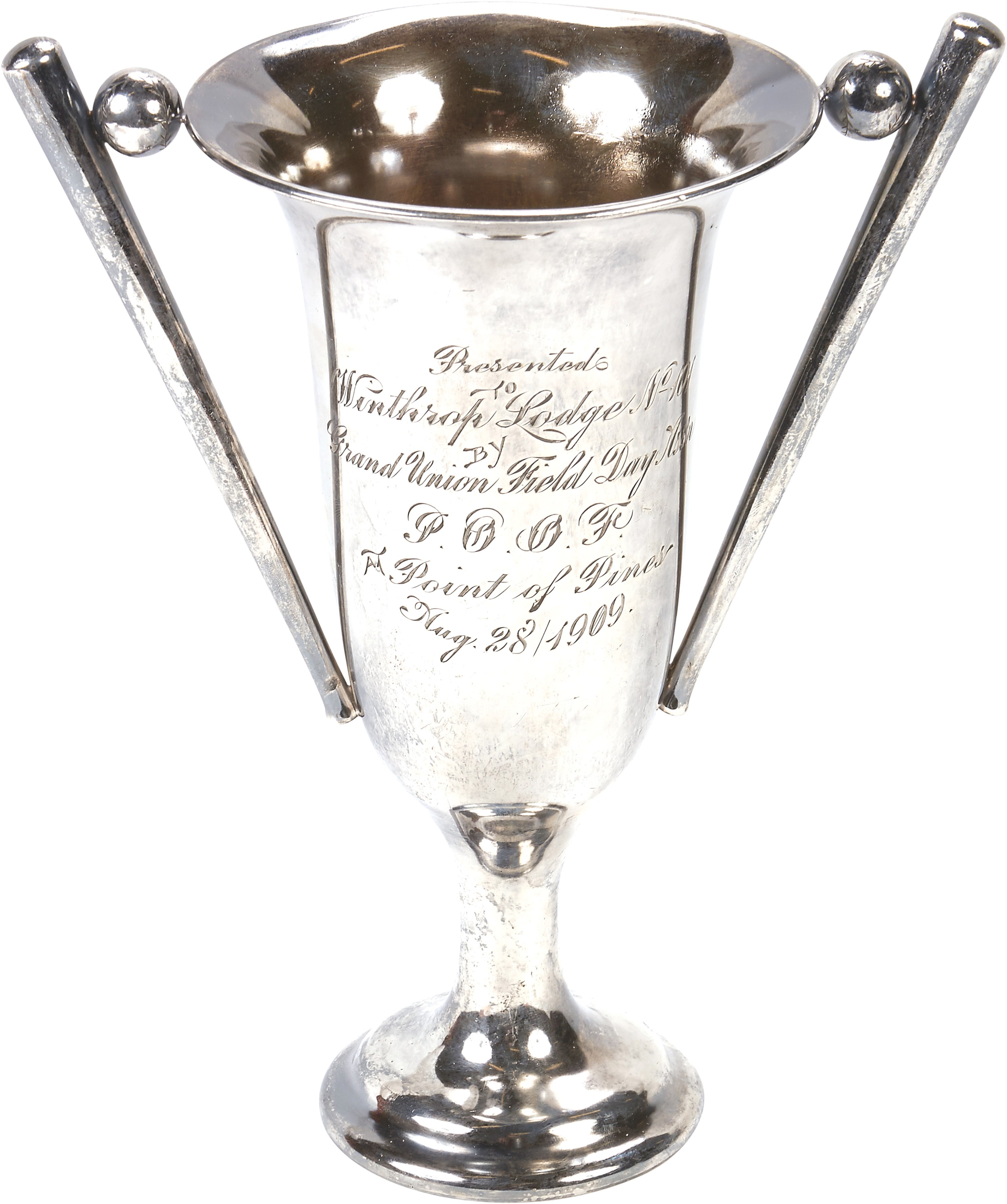 Early Baseball - 1909 Revere Massachusetts "Acid Etched" Baseball Trophy