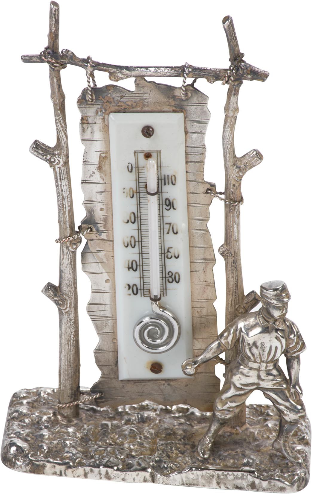 Early Baseball - 19th Century Pairpoint Baseball Thermometer (ex-Sandra Whitson)