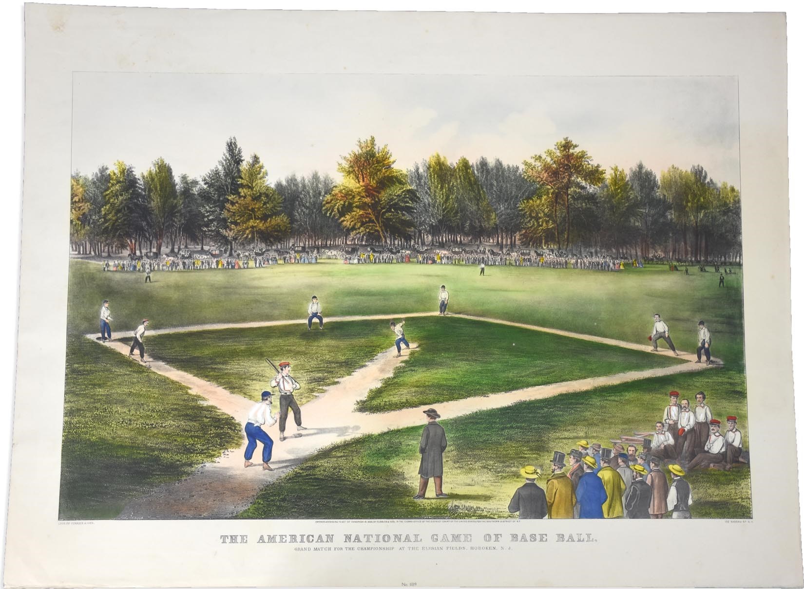 Early Baseball - 1942 Currier & Ives Baseball Restrike by Andres Inc of NY