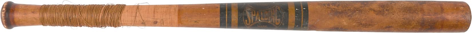 Early Baseball - 1880s Spalding #4 Bat with Unusual Stringed Handle (Samuel M. Chase Collection)