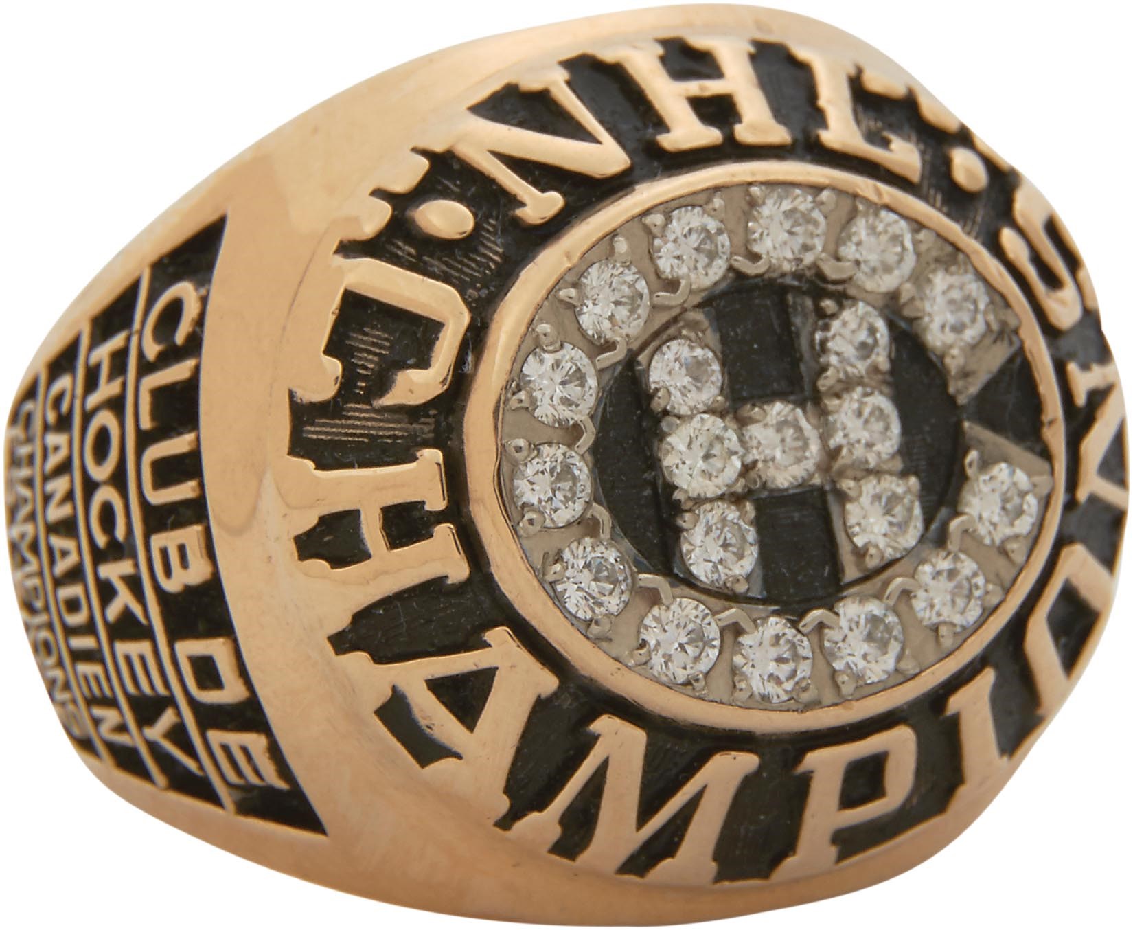 Hockey - Guy Lafleur 1977 Montreal Canadiens Stanley Cup Championship Ring w/20 Real Diamonds