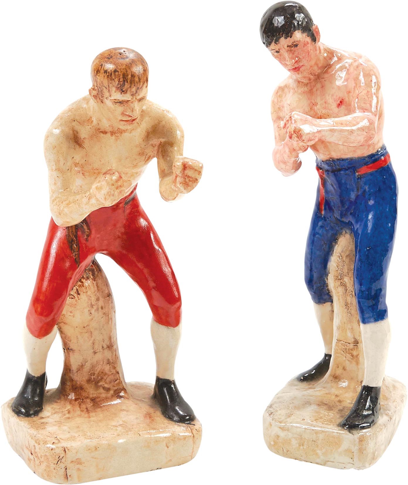 - 19th Century Boxing Staffordshire-Type Figures