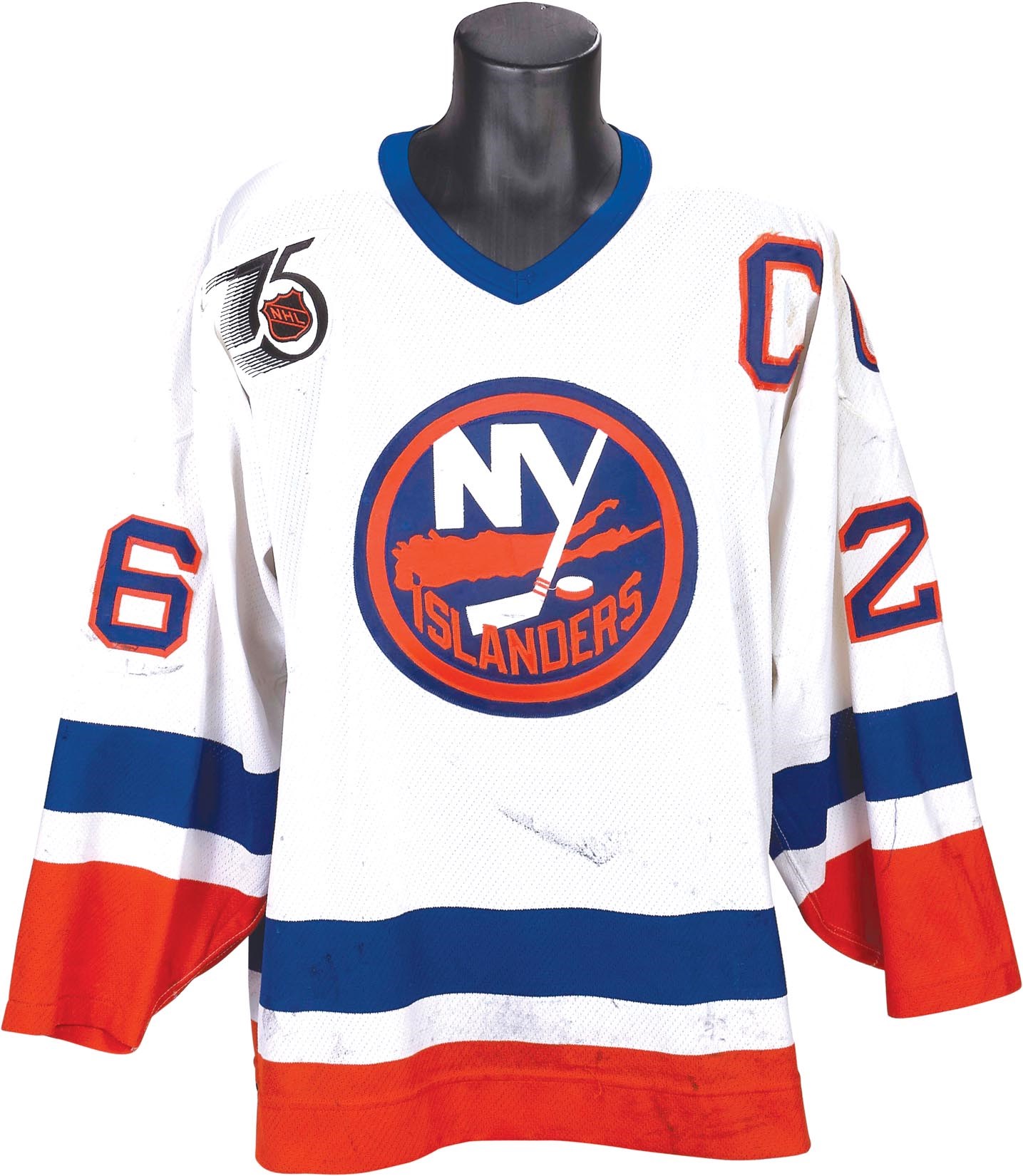 Hockey - 1991-92 Pat Flatley "Hammered" Game Worn Islanders Jersey w/20th Anniversary Patch (Photo-Matched)