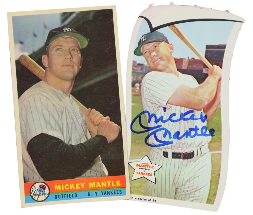 Kubina And The Mick - Pair of Rare 1950s-60s Mickey Mantle Bazooka Items - One Signed