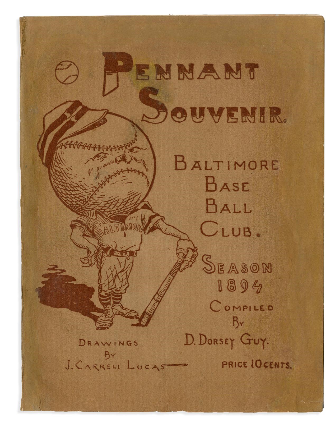 Early Baseball - 1894 Baltimore Base Ball Club "Pennant Souvenir