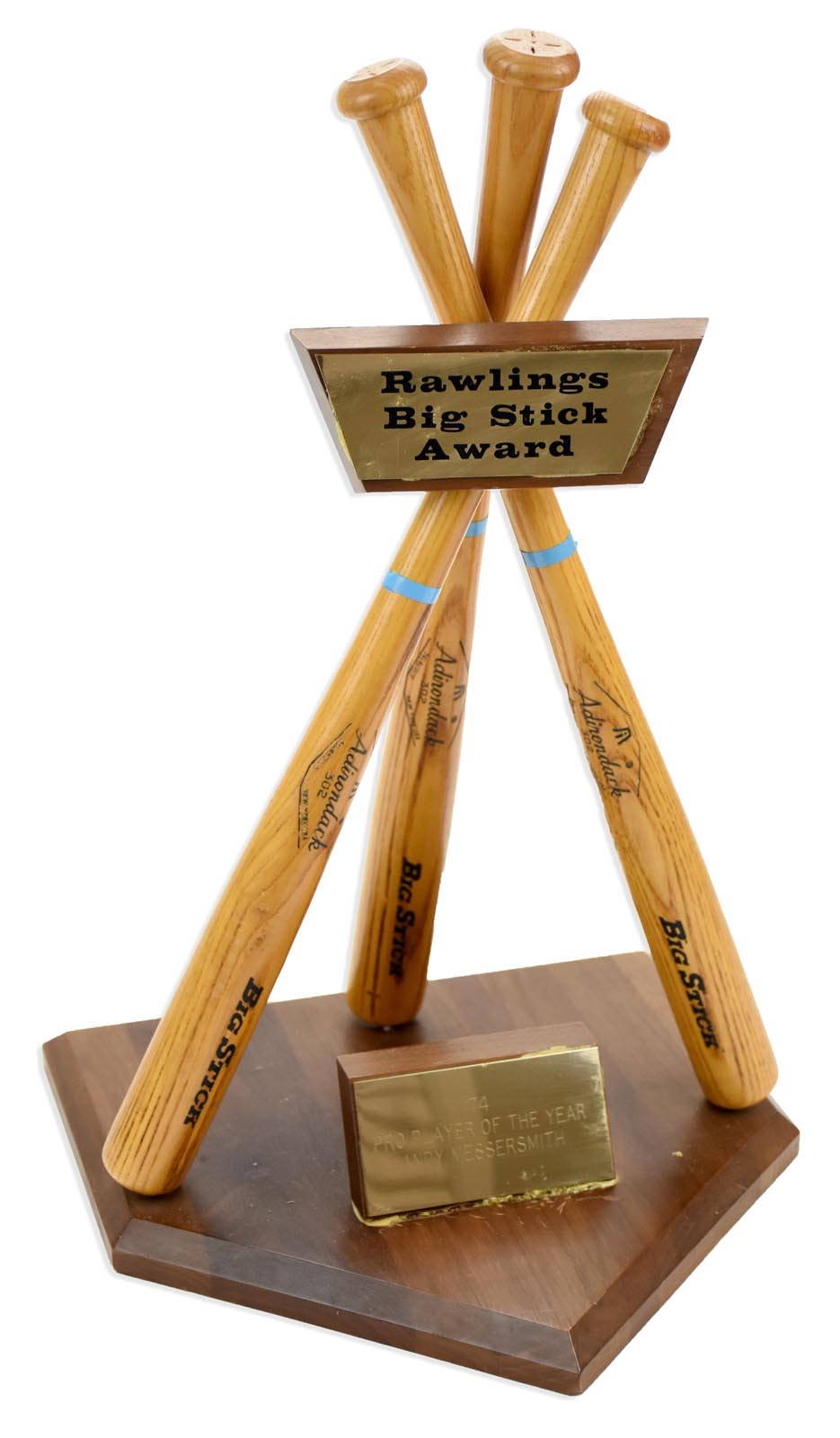 Jackie Robinson & Brooklyn Dodgers - 1974 Andy Messersmith Rawlings Big Stick Pro Player of the Year Award