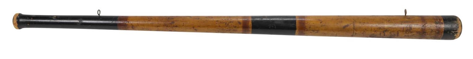 Early Baseball - 1880s Baseball "Ring Bat" Trade Sign (56" long)