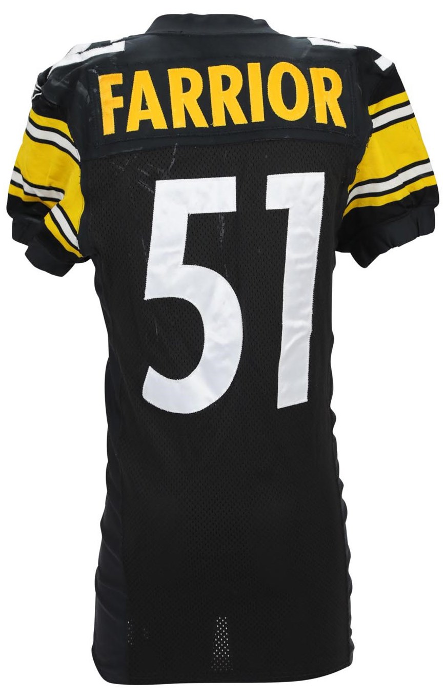 The Pittsburgh Steelers Game Worn Jersey Archive - 2005 James Farrior Game Worn Pittsburgh Steelers Jersey (Photo-Matched to Four Games, Steelers COA)