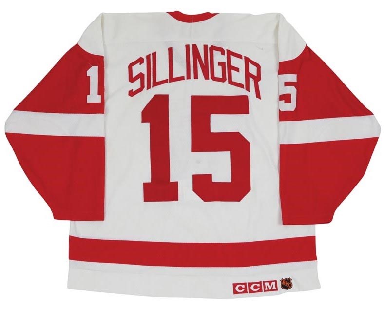 Hockey - 1991-92 Mike Sillinger Detroit Red Wings Playoffs Game Worn Jersey