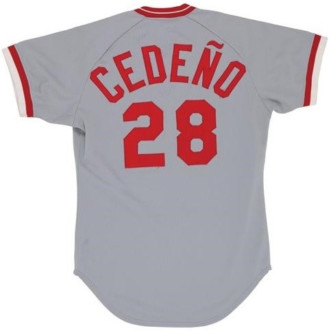 - 1983 Cesar Cedeno Cincinnati Reds Game Worn Jersey