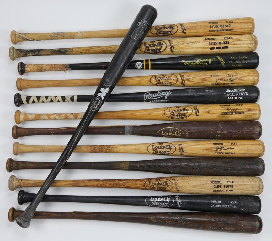Game Used Baseball - Game Used Bat Collection (10+)