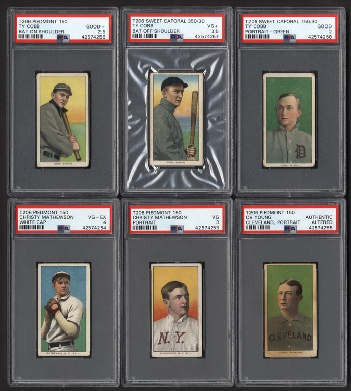 - 1909-11 T206 Major Leaguers Near-Complete Set with PSA Graded Stars (385/390)