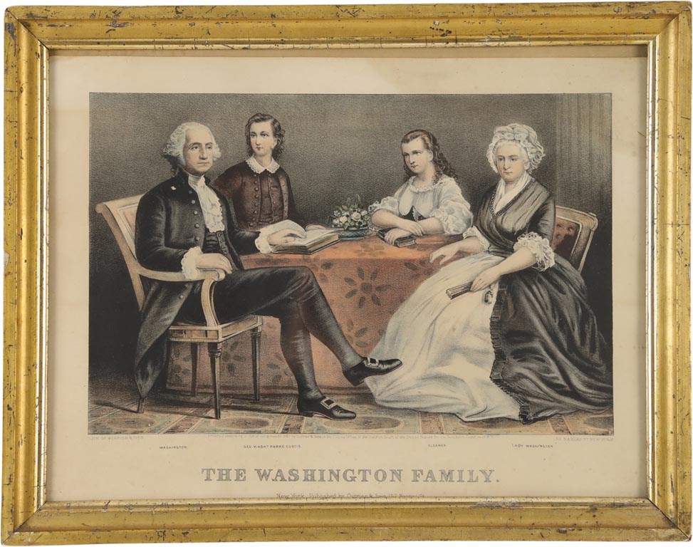 - 1867 The Washington Family Print by Currier and Ives