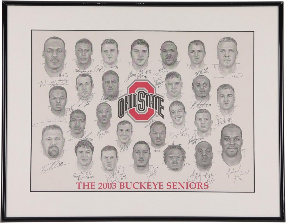 - 2003 BCS National Champion Ohio State Buckeyes Signed Portraits Print
