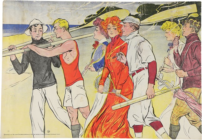 Early Baseball - 1909 United Cigar Store Baseball & Sports Advertising Poster
