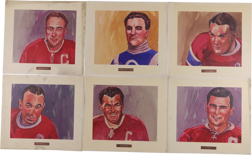 Hockey - 1989 Montreal Canadiens "Captains" Artwork from Montreal Forum (6)