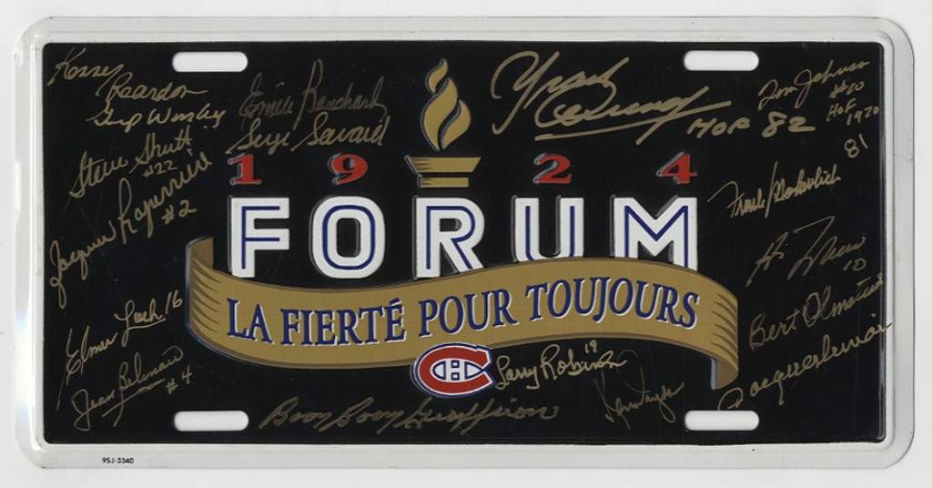 Hockey - 1996 Closing of the Montreal Forum Signed License Plate