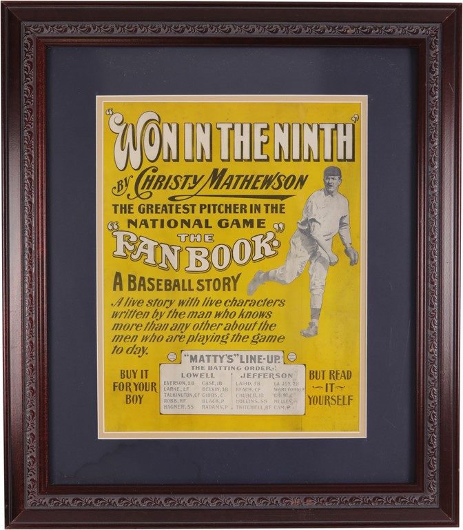 Early Baseball - 1910 Christy Mathewson "Won in the Ninth" Advertisement